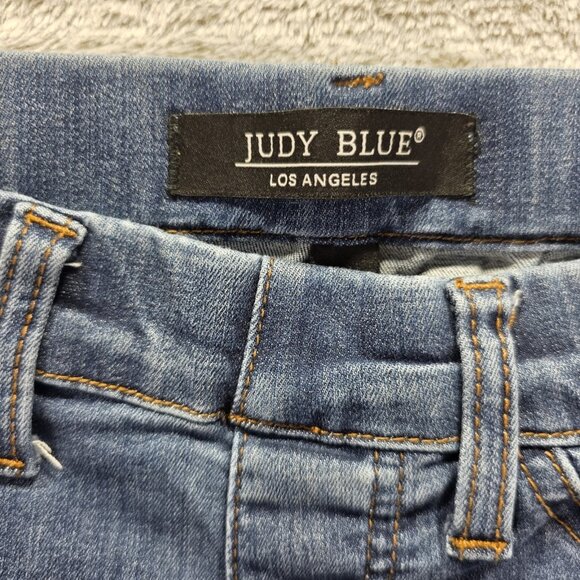 Judy Blue Jeans Womens 9/29 Blue Boyfriend Fit Stretch Distressed Pull On - Picture 5 of 12